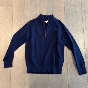 J. Crew Crewcuts navy 1/4 zip cashmere/cotton blend sweater in size 6-7.